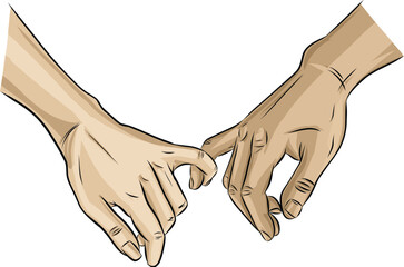 Interracial human hands holding each other. Concept romance supports love, peace and unity against racism - Multi ethnic - 773531344