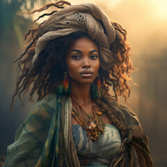 Portrait of a beauitful african woman - obrazy, fototapety, plakaty