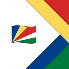 Seychelles Flag Abstract Background Design Template. Seychelles Independence Day Banner Social Media Post. Seychelles Cartoon