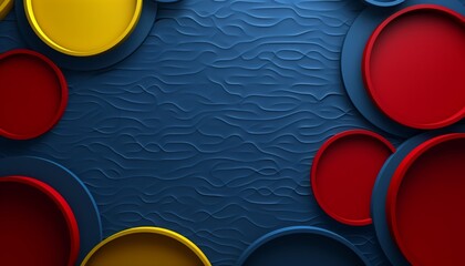 Blue, red and yellow Modern abstract design background for a banner with copy space