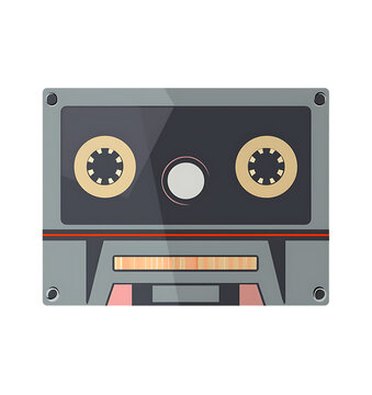 An illustration of a cassette tape icon, depicted in a simple flat style against a white background.






