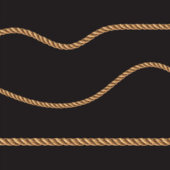  Rope Frame. Vector illustration. Black background - 773537314