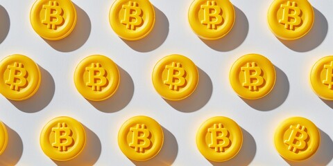 Bitcoins coins stack as pills, concept of stock market exchange or financial technology. Pills tab to don't be poor concept. - obrazy, fototapety, plakaty