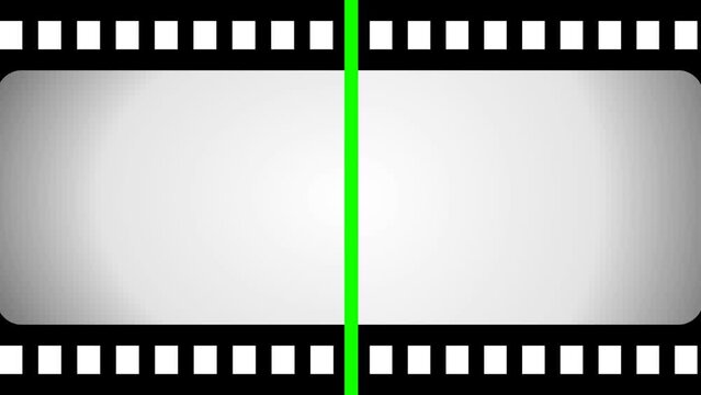 Vintage Film Roll Gate Frame  4K Video Green Background Loop
