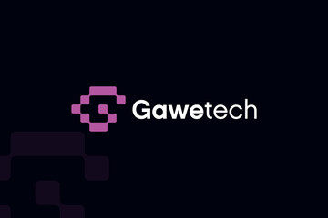 letter G tech logo design vector