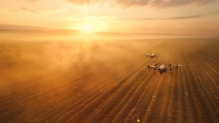 Cultivators using drones to monitor large-scale crop fields,