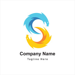 flat gradient s logo design icon