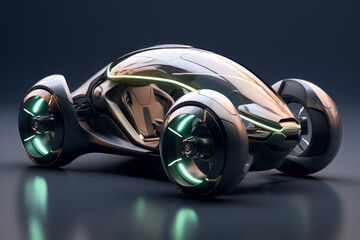 A sleek design concept of electric vehicles, highlighting the innovation and eco-friendliness of the future of transportation, - obrazy, fototapety, plakaty