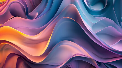 Obraz premium Captivating wall adorned with fluid abstract forms and subtle gradient tones, presented in breathtaking