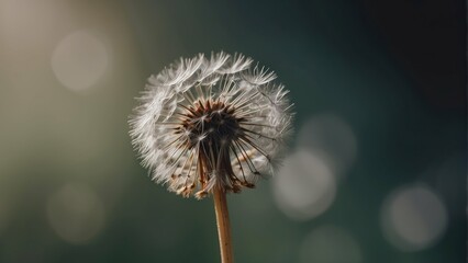 Close up of ethereal dandelion clock