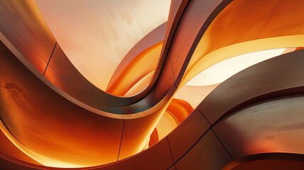 Harmonious blend of smooth curves and angular elements define a contemporary wall abstraction,