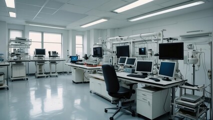 Modern and clean empty medical laboratory room