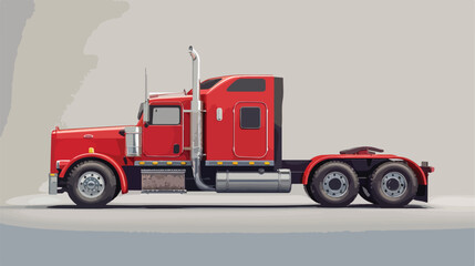 3D design for red truck illustration flat cartoon v