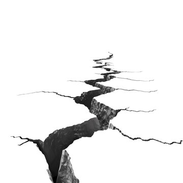 Cracked ground on a transparent background