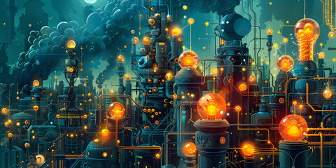 Surreal Underwater City Brimming with Fishes, Corals, and Aquatic Bubbles ,Surreal Underwater City Enveloped in Fishes, Corals, and Aquatic Bubbles ,Surreal Underwater City Unveiling Fishes