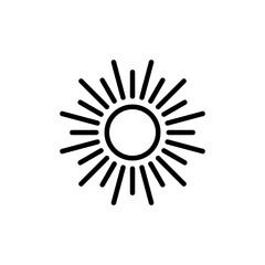 Sun icon vector isolated on white background. Sun vector icon