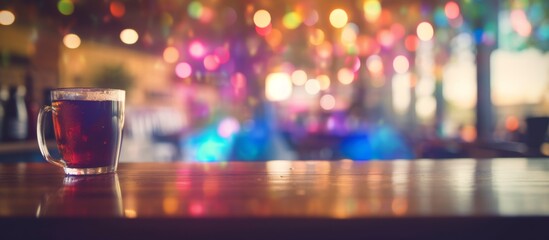 A close up of a glass of beer on a wooden table, showcasing the refreshing beverage