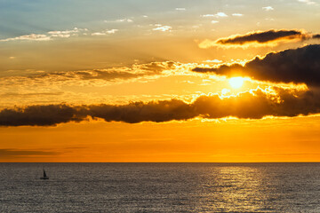 Sunrise over Mediterranean Sea, Barcelona, Spain, Europe - 773559794
