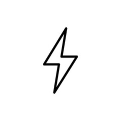 Lightning icon vector isolated on white background. Bolt icon vector. Energy and thunder electric icon