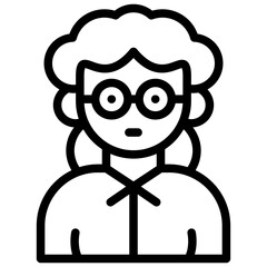 grandmother icon illustration design with outline