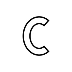 Fototapeta premium Copyright icon vector isolated on white background. copyright symbols