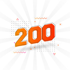 200 number vector font alphabet. Number 200 with decorative element stock vector © Stock Giant