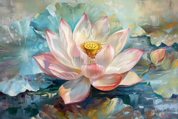 Oil Painting of a Lotus.