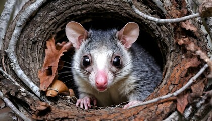 A Possum In A Squirrels Nest