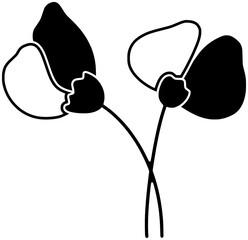 sweet illustration pea silhouette leaf logo plant icon decoration outline nature flower botanical summer floral blossom spring garden branch shape flora natural decorative for vector graphic