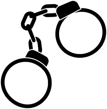 black handcuffs isolated on white clip art preview