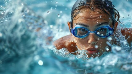 Fototapeta premium Catch these teenagers making a splash in Sports and Physical Activities, With swimming, they glide through the water, having fun while staying active and healthy. 