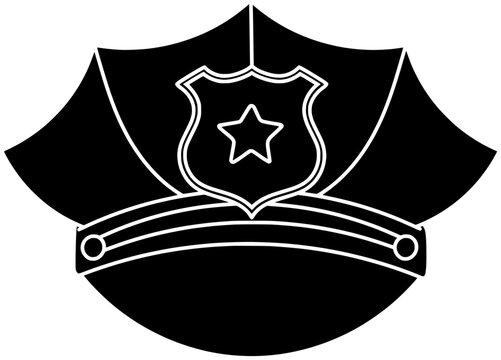 police illustration hat silhouette uniform logo policeman icon officer outline law badge security cop cap guard safety protection profession shape job sheriff authority for vector graphic background