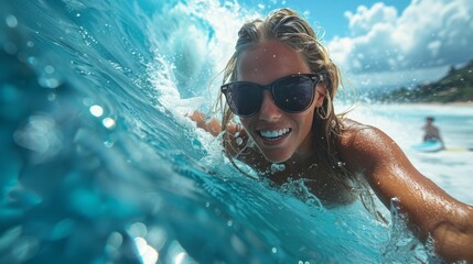 Teens embrace the challenge of the surf, channeling passion and determination into every graceful maneuver, creating moments of pure aquatic artistry. 
