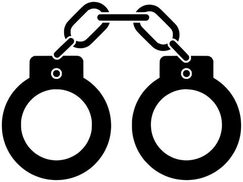 black handcuffs icon clip art preview