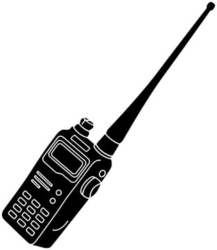 black walkie talkie communication device clip art preview