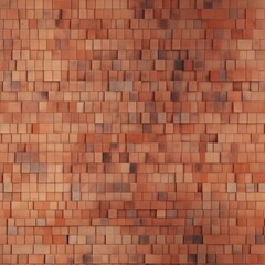 small terracotta bricks arranged in the pattern of horizontal rows. Seamless texture