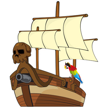 Pirate boat vector illustration