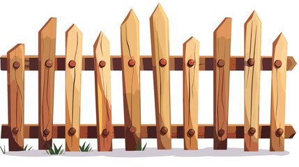 A wooden fence on white background illustration fla