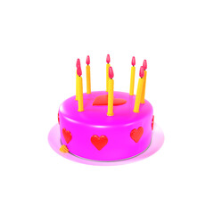 Birthday Cake isolated on transparent background