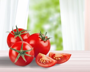 Fresh red tasty tomatoes vegetables - 773568541