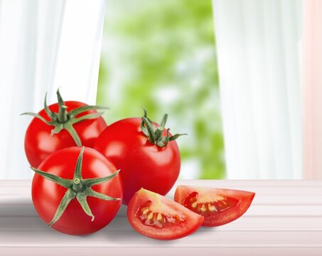 Fresh red tasty tomatoes vegetables