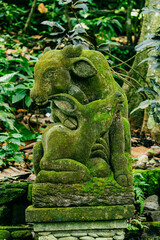 Statue in the Monkey Forest, Ubud, Bali, Indonesia.