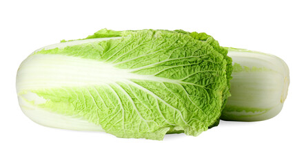 Fresh ripe Chinese cabbages isolated on white