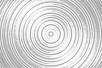 Halftone pattern background with radial effect, round spot shapes, vintage or retro graphic with place for your text. Dotted design element for various purpose.  