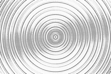 Halftone circle frame horizontal background. Black and white circular border using halftone dots texture. Vector illustration. Abstract halftone background.