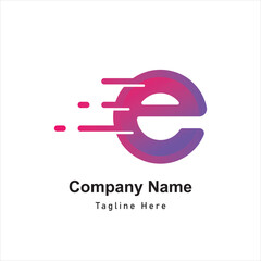 flat gradient e logo design icon