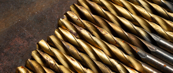 yellow metal drills for background - 773573728