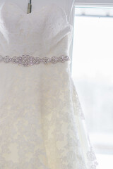 A bride's beautiful wedding gown 