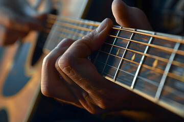 The Art of Playing Major Chords on Acoustic Guitar - A Pictorial Guide - obrazy, fototapety, plakaty
