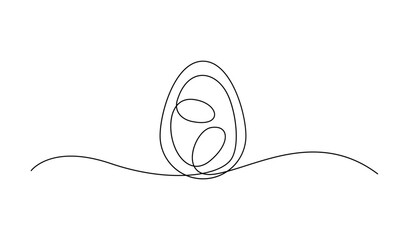 Obraz premium One continuous line drawing of Easter eggs illustration